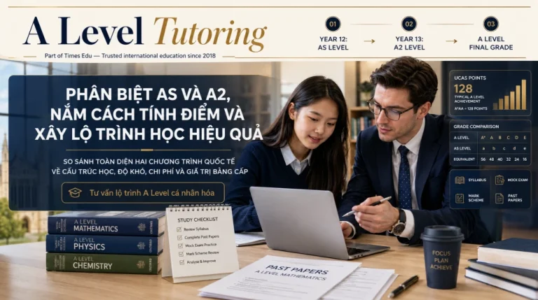 AS Level vs A2 Level: Sự khác biệt & chiến lược