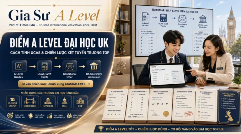 Điểm A Level Đại Học UK: Cách Tính UCAS & Yêu Cầu Xét Tuyển