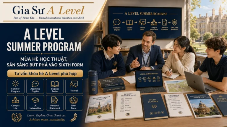 A Level Summer Program: Trại hè học thuật chuẩn bị nền tảng Sixth Form