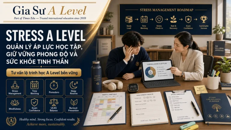 Stress A Level: Cách quản lý áp lực học tập và tránh burnout